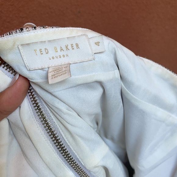 TED BAKER A-line dress in shimmering neutrals. - Picture 4 of 4